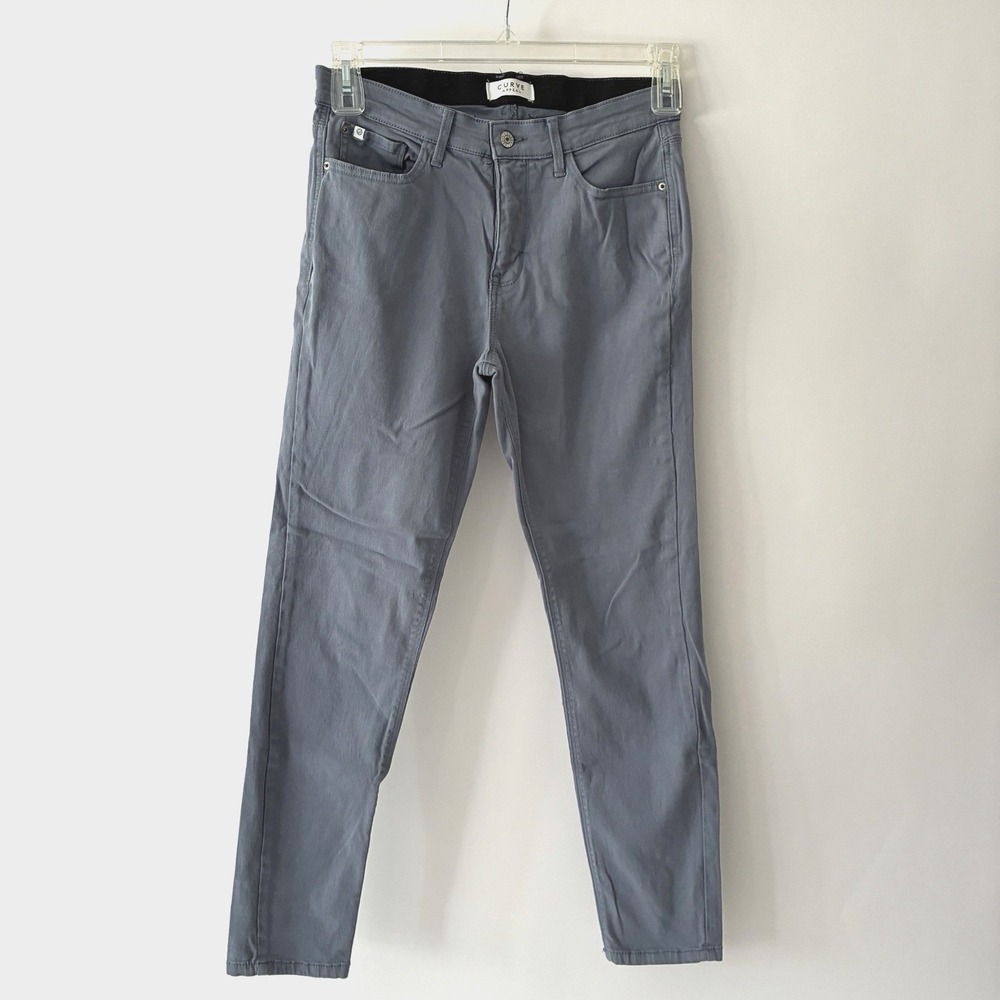 Curve Appeal Jeans Women's Size 8 Gray Mid Rise Skinny Slim Stretch Denim Pants
